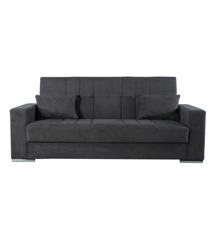 DIVANO LETTO "PADOVA" 3 POSTI TESSUTO GRIGIO, 230X93X97 CM